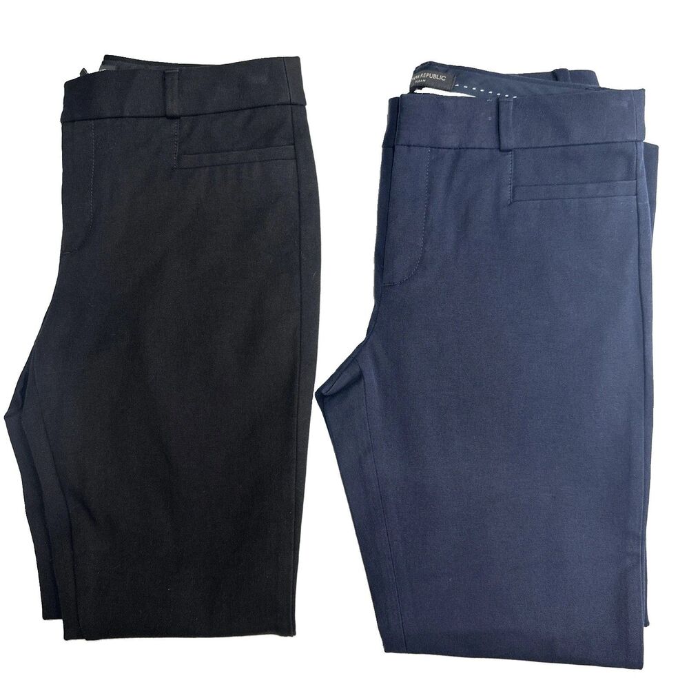 Banana Republic Sloan Pants Size 2 Black Blue Women's Career Work EUC